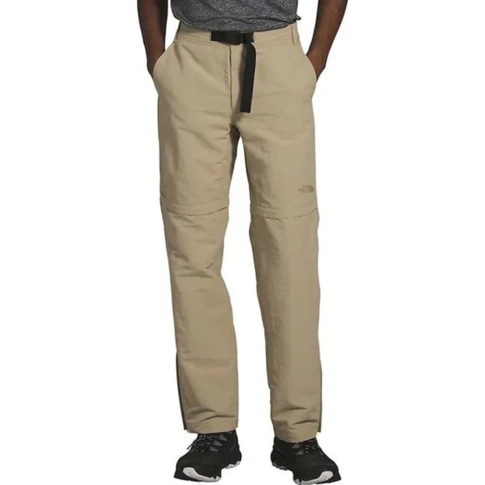 THE NORTH FACE Roan Convertible Hiking Pants Nylon Hiking Tan Khaki Men 38 x 32"